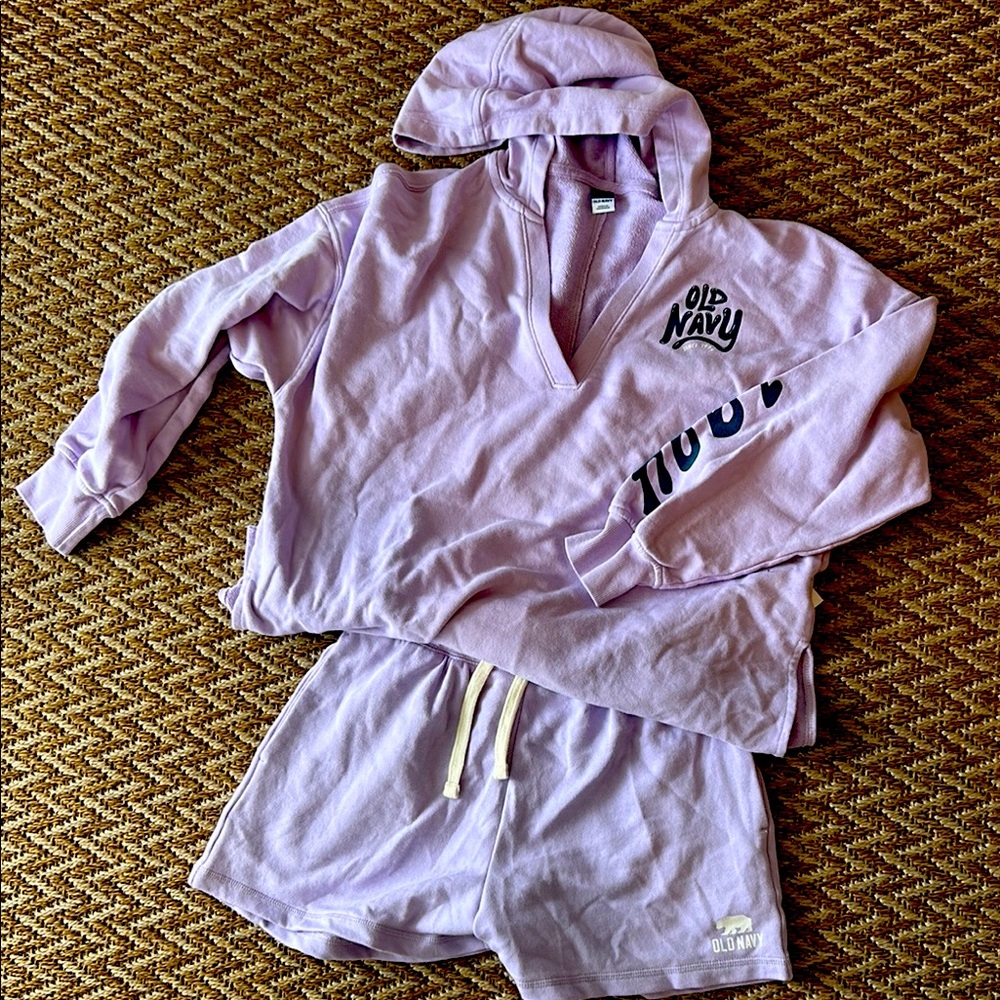 NWT Old Navy Lavender Hoodie and Shorts Set